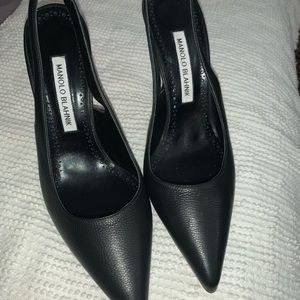 Manolo Blahnik black slingback heels